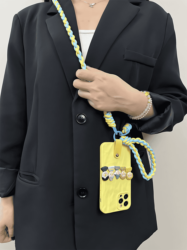 3D Cartoon Gelb mit Gelb Handschlaufe Crossbody Lanyard